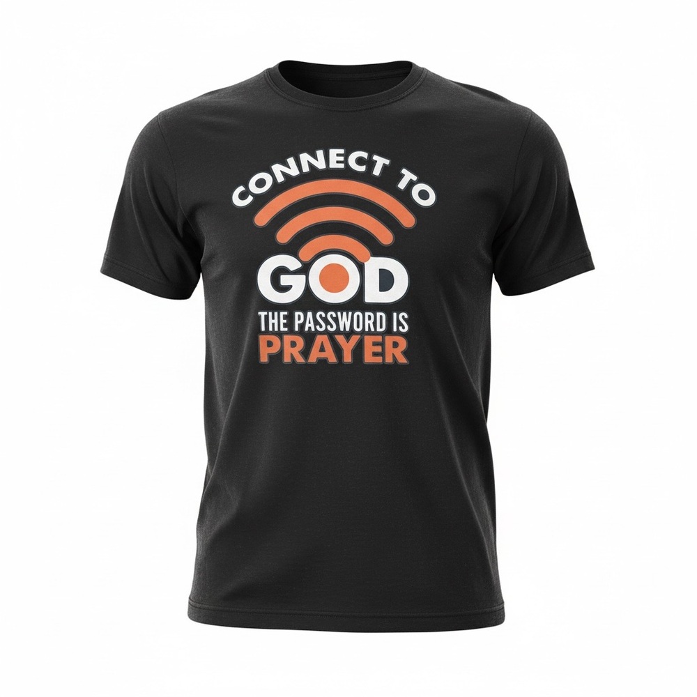 Connect to God Prayer Graphic Tee - Black
